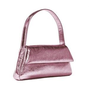 LISELLE KISS $395 ELLIOTT‎ SHOULDER BAG CRUSHED PINK METALLIC LEATHER ITALY NEW